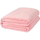 NANPIPER Fleece Blankets, Super Soft Flannel Fuzzy Blanket for Bed Couch, Luxury Cozy Plush Microfiber Blanket-Twin Size,Pink