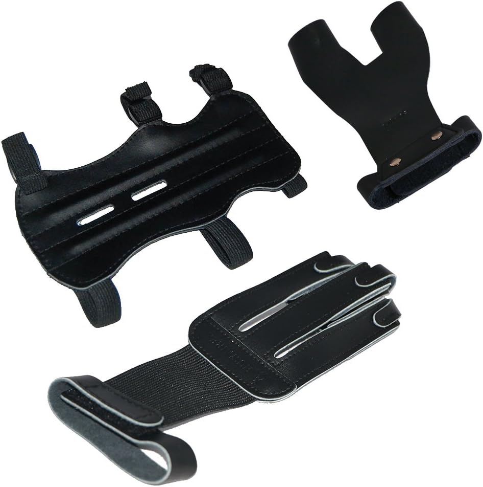 Huntingdoor Archery Protector Gear Set Arm Guard Shooting Glove Finger Protector Hand Guard Protector (Left)
