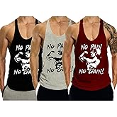 GYMLEADER Men's Tank Top Workout Gym Muscle Shirt Y Back Fitness Bodybuilding Stringer Shirt