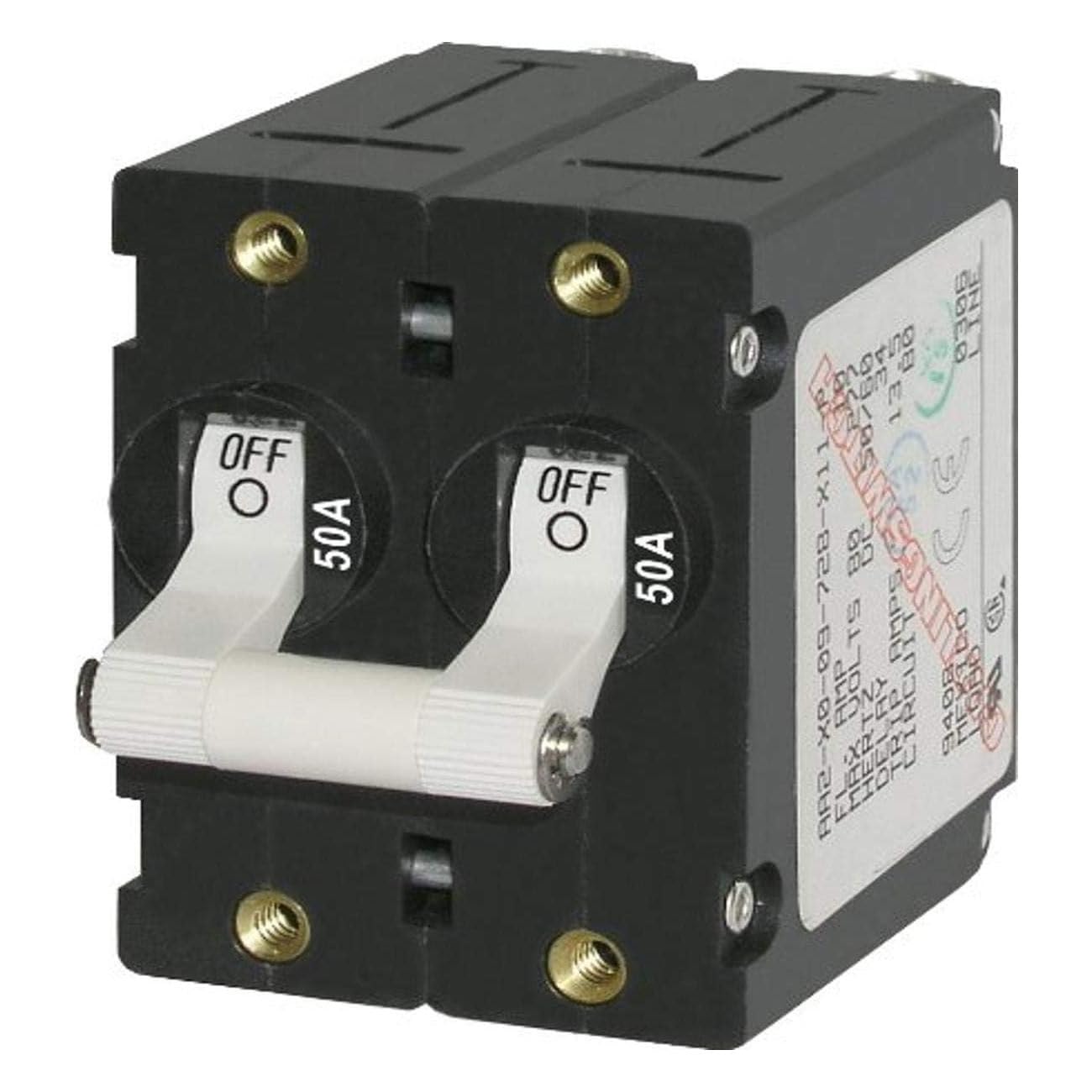Photo 1 of * only comes with the screw *
Blue Sea Systems 7242 A-Series White Toggle Circuit Breaker - Double Pole 50A