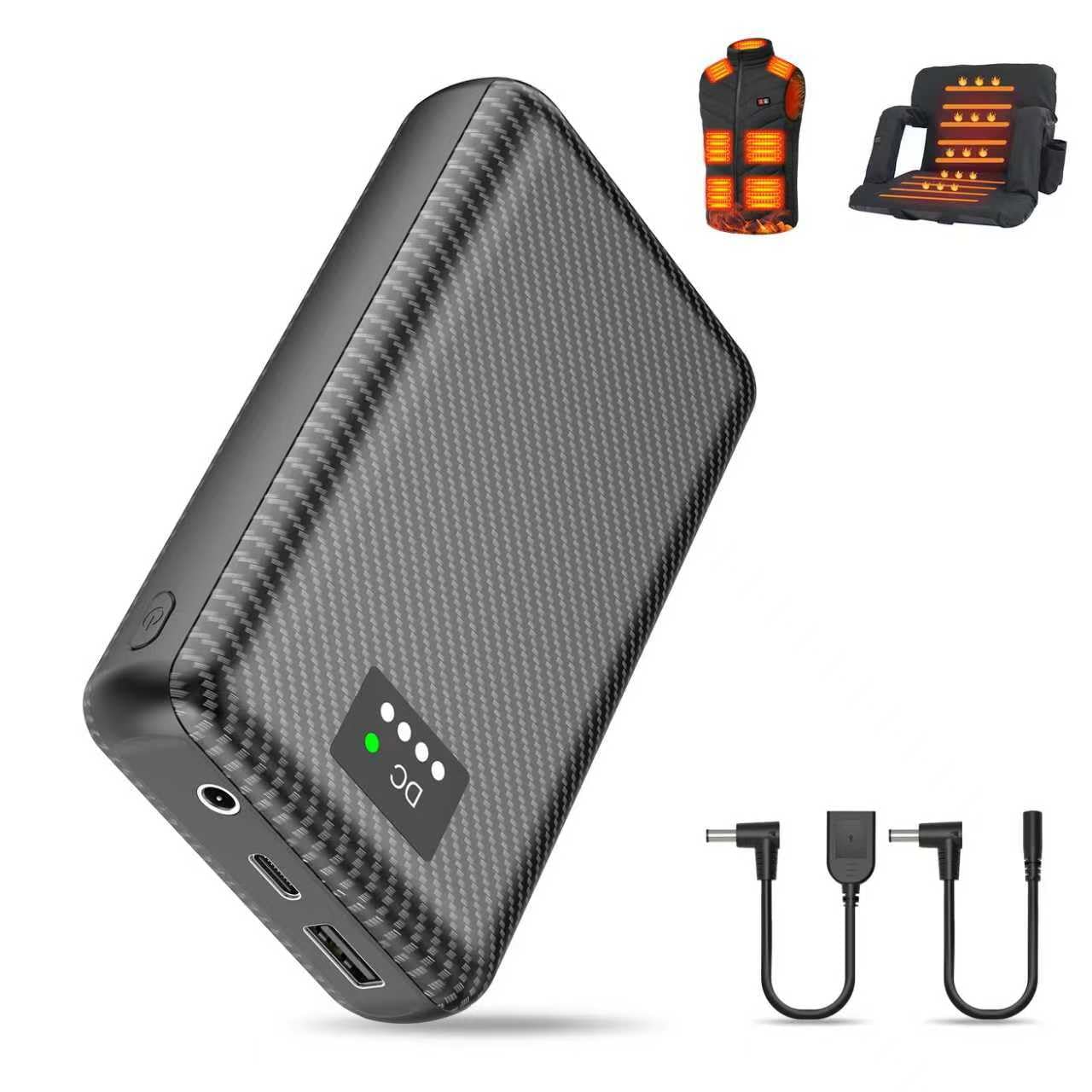 DR.HILL 7.4V Heated Vest Battery Pack, 30000mAh Huge Capacity Power Bank with 3.8MM DC Port and USB Port for Heated Vests Heated Stadium Seat Heated Pants for Men Women
