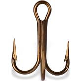 Mustad 3551 Classic Treble Standard Strength Fishing Hooks | Tackle for Fishing Equipment | Comes in Bronz, Nickle, Gold, Blonde Red