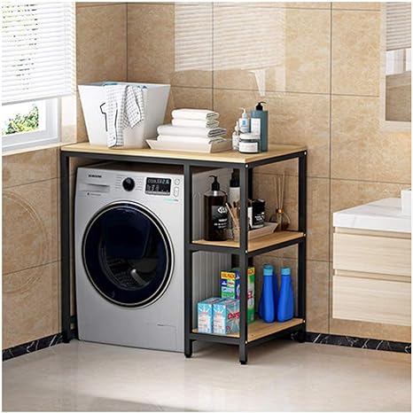 Amazon 家庭や台所の棚 洗濯機ラック ドラム洗濯機アッパーラック バスルーム収納ラック バルコニーバスルームフロアラック Black2 浴室用 ラック ホーム キッチン オンライン通販