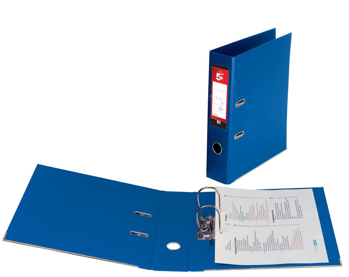 5 Star 913233 Lever Arch File PVC Spine 70mm Foolscap Royal Blue [Pack of 10]