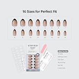 BTArtbox Stick On Nails French Tip Short 32 Pcs 16 Sizes Black view 5