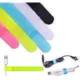 Avantree 20 PCS Reusable Colorful Cable Ties, Cord Fastening Wraps Straps, Hook & Loop, Special Design Wire Organizer Management for Tablet PC TV