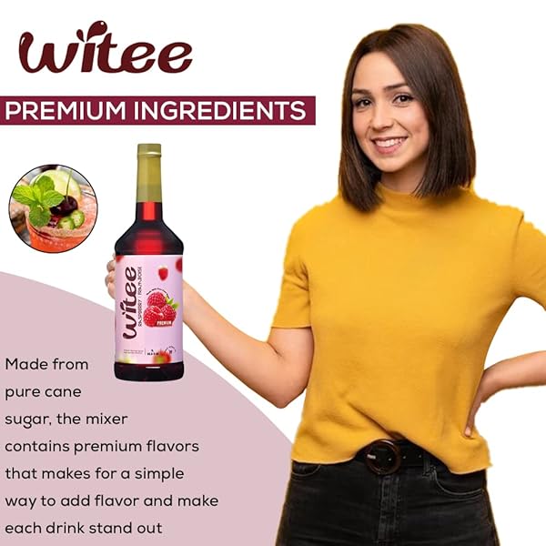 WITEE PREMIUM RASPBERRY SYRUP/FLAVOR CONCENTRATE – 1 LITRE / 33.8 FL OZ