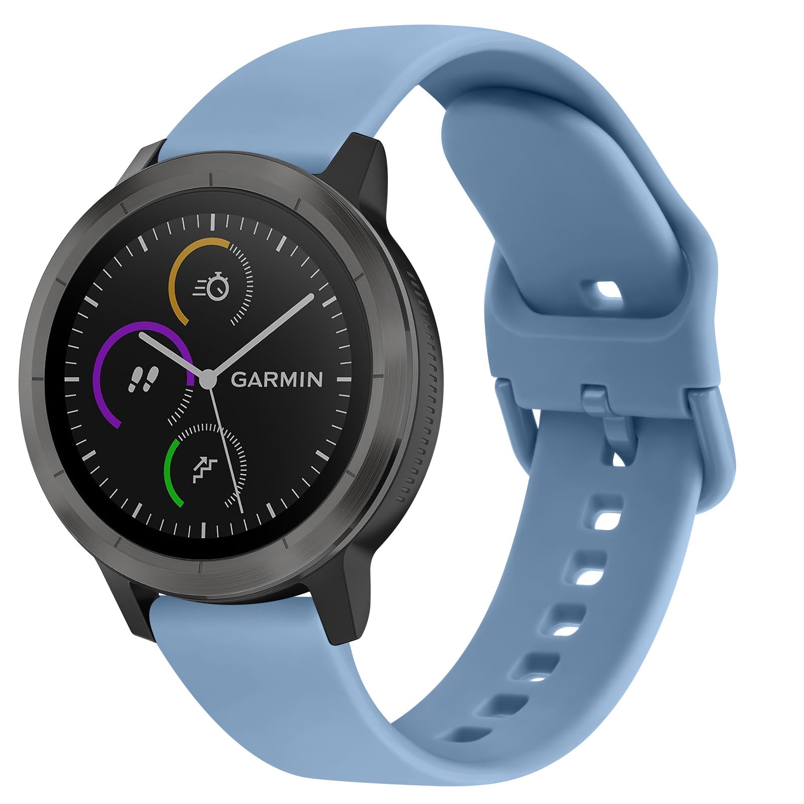 Strap Compatible with Garmin Vivoactive 3 Strap, 20mm Soft Silicone Strap Replacement Wristband for Garmin Vivoactive 3 Music/Venu/Vivomove 3/Luxe/Style/HR/Forerunner 245/645 Music (Sky Blue)