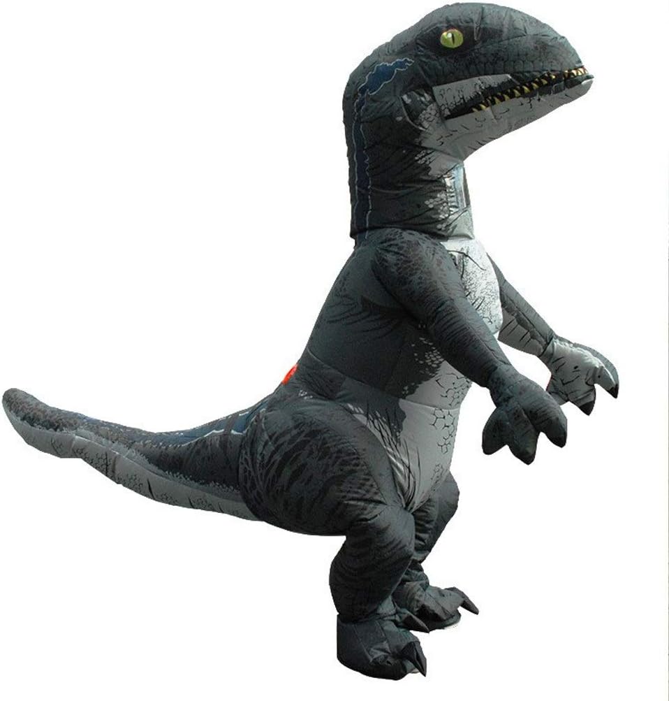 OLLVU Adult Halloween Raptor Inflatable Cosplay Costume Bar Mall Activity Fun Performance Props Party Performance Mall Event Styling Apparel (Color : Gray, Size : 150-195cm)