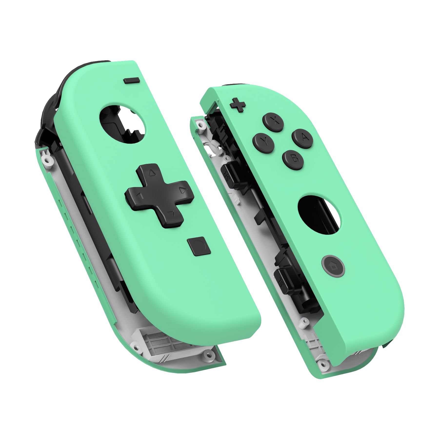 eXtremeRate Mint Green DIY Housing (D-Pad Version) with Full Buttons for Joycon Handheld Controller, Replacement Shell Case for Nintendo Switch & Switch OLED [Only The Shell, NOT The Joycon]