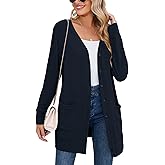 Heymoments Lightweight Open Front Cardigan Sweater for Women Long Sleeve Causal Bolero Button Down Soft Outwear Tops
