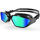 OLANRUN Swim Goggles, Unisex Adult Swimming Goggles for Men Women Youth - Anti Fog, Anti UV, No Leakage, HD Wider View