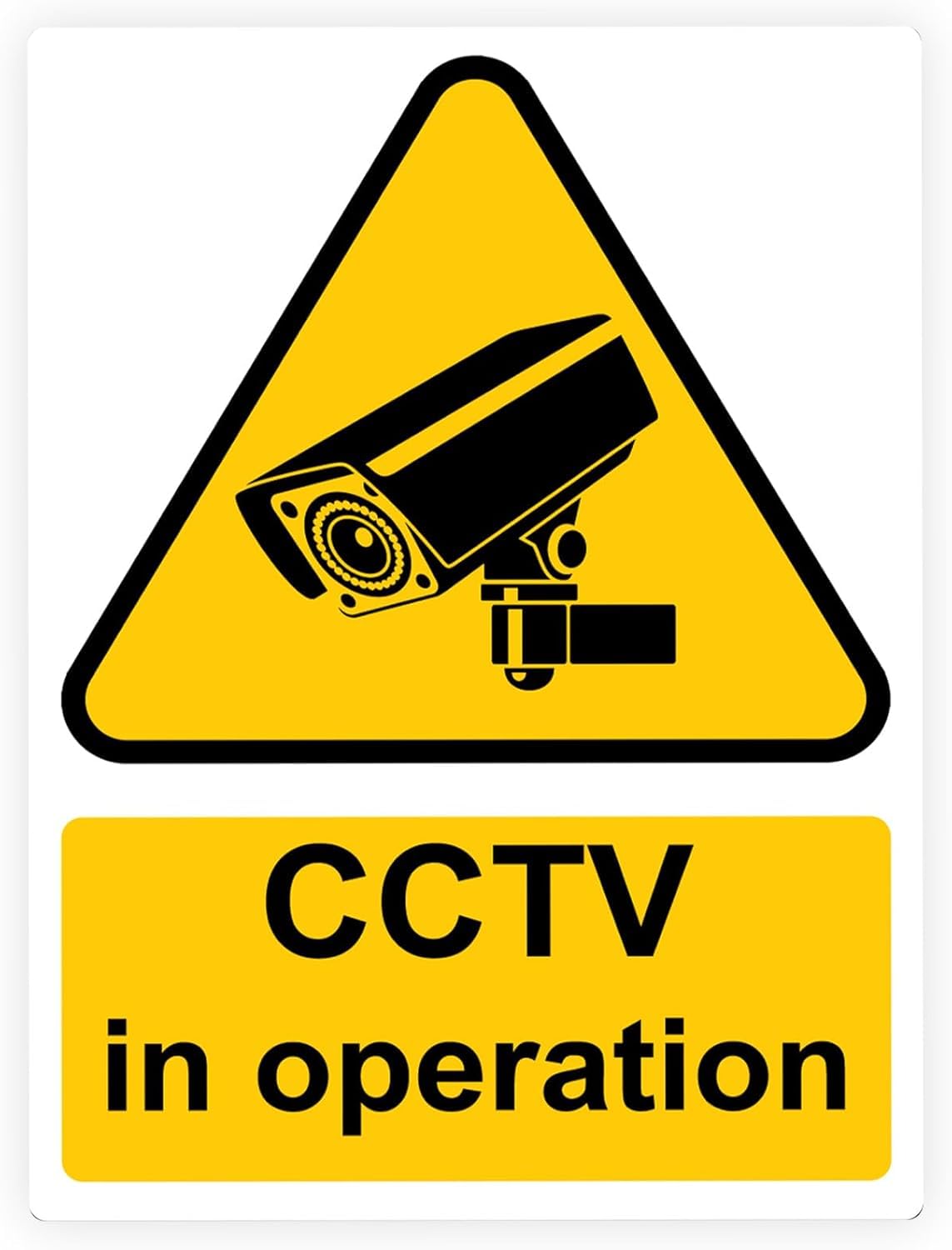 RDLCAR CCTV In Operation Sign 1mm Rigid PVC Pack of 1 Security Camera Sign Triangle CCTV Sticker 300mm x 400mm for Indoor and Outdoor Use — image 1