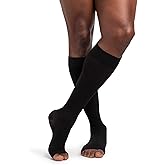 Sigvaris Dynaven 971 15-20 Open Toe Knee High Compression Stockings w/Grip Top Black MS