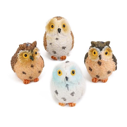 Generic Toy Dollhouse Bonsai Craft Garden Resin Landscape Diy Owls Decor 4Pcs