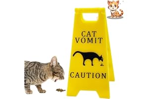 Cat Vomit Sign,Caution Cat Vomit,Cat Dog Vomit Warning Sign, Cat Vomit Caution Sign, Cat Sign, Funny Cat Gifts for Cat Dog Lo