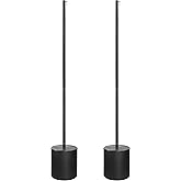 IYN Stands Outdoor String Light Pole Stand (2 Pack) - 9.5 Feet, Black, Heavy-Duty with Freestanding Tank Base for Grass, Patio, Deck, Events