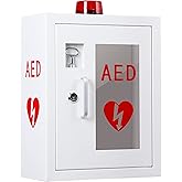 Oxphanor AED Defibrillator Cabinet with Alarm, Wall Mounted AED Medicine Cabinet with Lock Fits All Brands AED Defibrillator 12.8 x 6.7 x 16.1 inch
