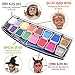 Halloween Face Paint Kit Large | Face Painting Party Set with 32 Stencils, 2 Brushes, 2 Sponges 14 Colors, 2 Glitters & Make-Up Case. Bumper 16-Pack Gift for Kids Free eBook Safe Non-Toxic Water-Based