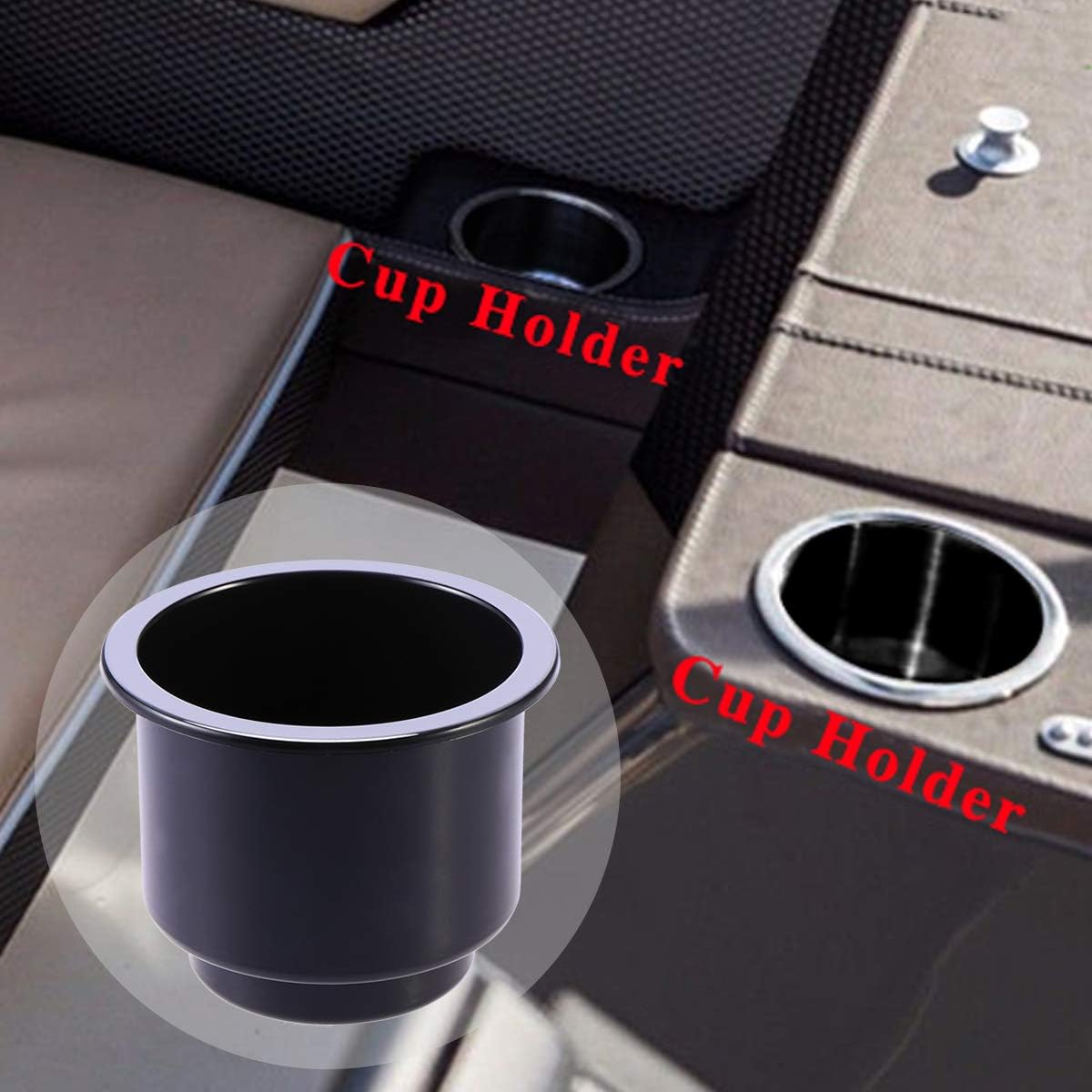 Vorcool Car Cup Holder Cup Holder Hard Plastic for Car Truck Boats (Black) - Image 3