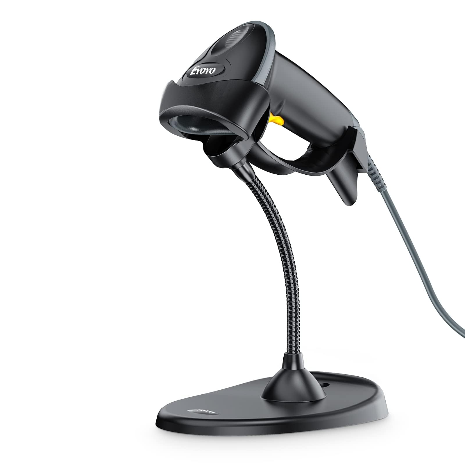 Eyoyo Handheld 2D Barcode Scanner with Gooseneck Stand, Automatic USB Wired QR Code Scanner Bar Code Reader Support Screen Scanning for PC POS System Library Store Supermarket Check-Out, Inventory…