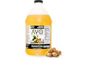 AVO Made for Great Cooking Organic Peanut Oil Half Gallon - Perfect for Cooking & Deep Frying - Ideal for Chefs, Moms, and Gr