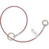 Peakworks Reusable Cable Sling Anchor Point, 2 Ft Cable w/O-Ring, ANSI | 1/4" Diameter PVC-Coated Galvanized Cable w/ O-Rings Ends - For Construction, Roofing, Tree Work, Ironwork - 400 lbs Capacity