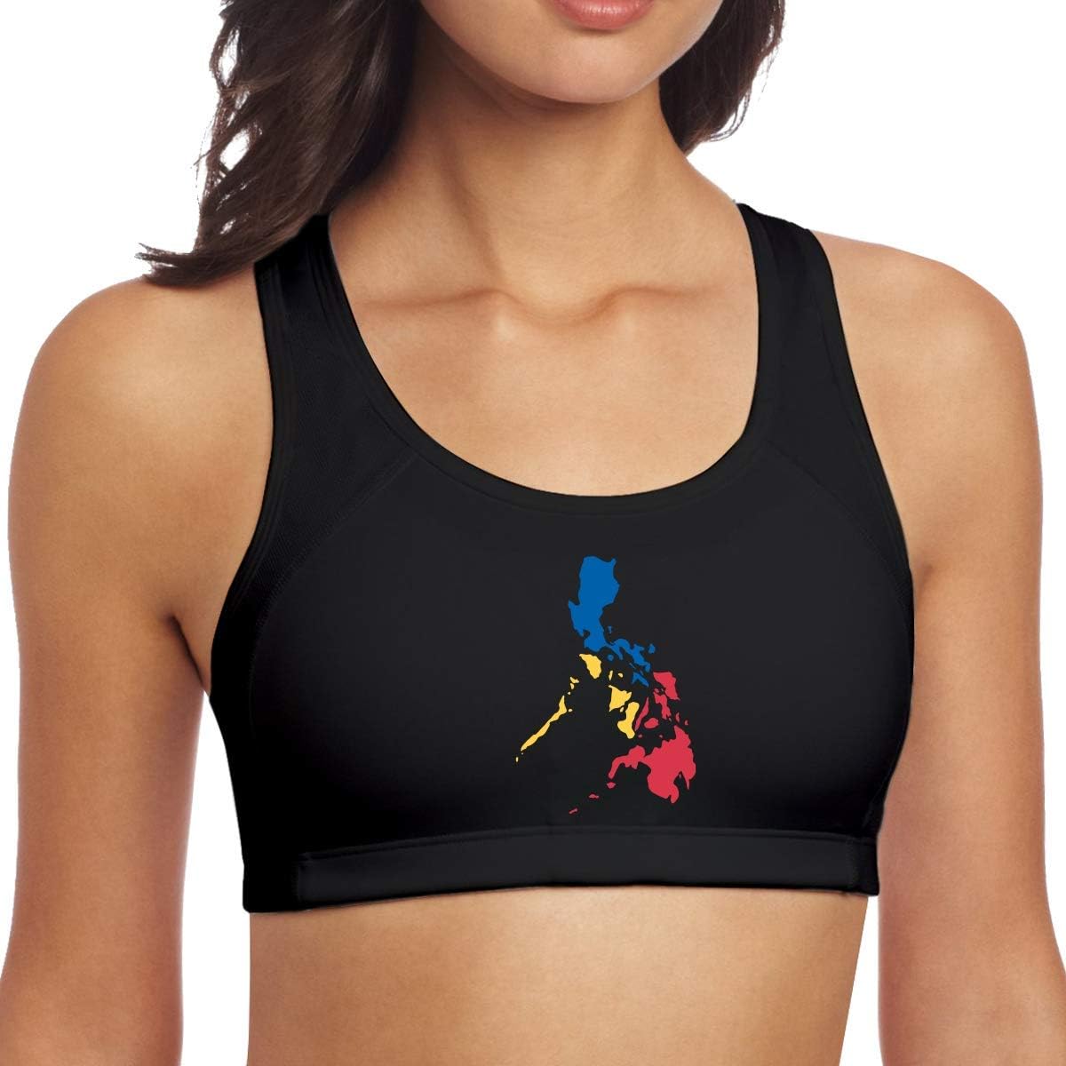 RtOnbra Filipino Map Philippines Flag Womens Sports Bras Soft Yoga Top Amazon.it Abbigliamento