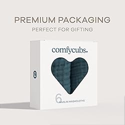 Comfy Cubs Muslin Baby Washcloths 6 Pack - Soft