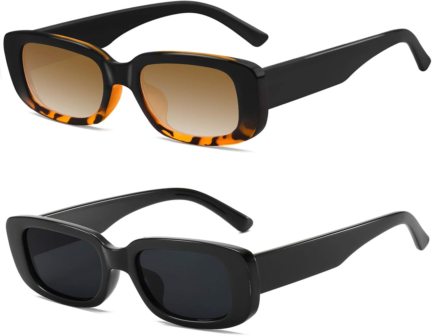 KUGUAOK Retro Rectangle Sunglasses Women and Men Vintage Small Square