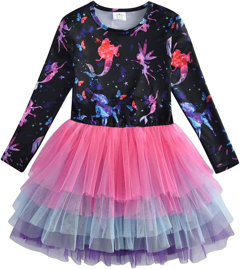 Girl Winter Dress for Toddler Tutu Dresses Long Sleeve Outfits 2-8T