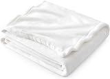 Bedsure Fleece Throw Blanket 150x200 cm Ivory 100% Microfibre Soft