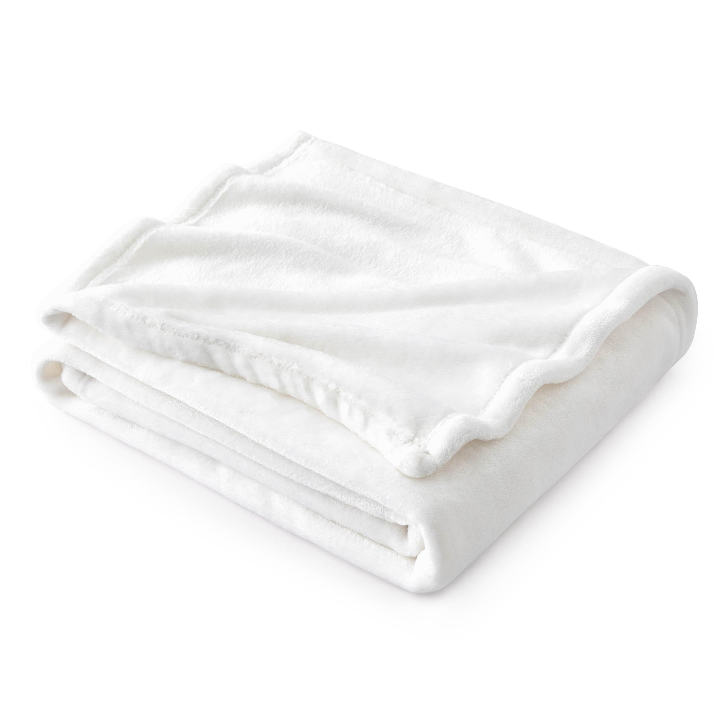 Bedsure Fleece Throw Blanket for Bed - Soft Cosy Fluffy Blankets for Sofa, Warm Double Throws for Audlts, Ivory, 150x200 cm