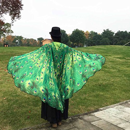 Clearance! Hot Sale! Halloween Butterfly Wings, Among Prop Soft Fabric Shawl Fairy Ladies Nymph Pixie Costume Accessory (197Ã—125CM, A-Green)