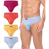wirarpa Men's Underwear Cotton Stretch Briefs Covered Waistband Underpants No Fly 4 Pack