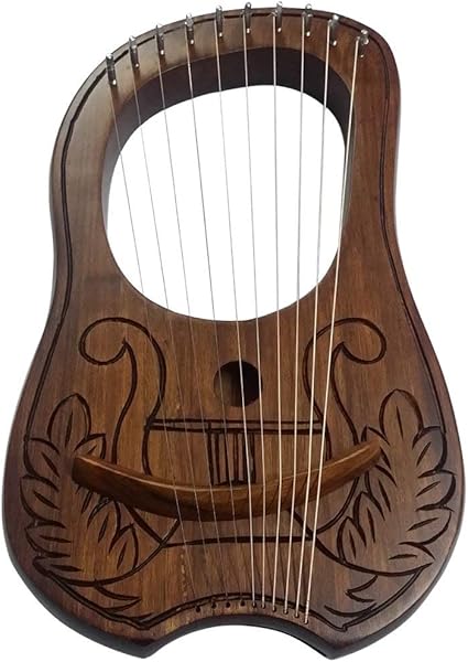 Amazon Com Aar Lyre Harp 10 Metal Stings Engraved Celtic Harp Design Lyre Harfe Lyra Harp Musical Instruments