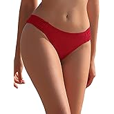 SHEKINI Women's Bikini Bottom Low Waisted Sexy Swimsuit Ruched Sides Hipster Swim Bottom