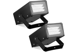 Treela 2 Pack Mini Strobe Lights, Bright LED Strobe Stage Light Adjustable Flash Speed Control Flashing Bulbs for Halloween Party Stage Club Disco Bar Christmas Decoration(White,24 LED)