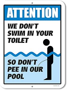TSHOME - Señal de alberca con texto en inglés «Atención, no nadar en el