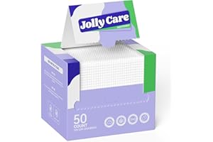 Jolly Care Disposable Face Towels, 10"×12" XL Face Towelette Disposable, Soft Makeup Remover Dry Wipes, Thick Facial Tissue for Women Cleansing, Skin Care, 50 Count (1 Pack)