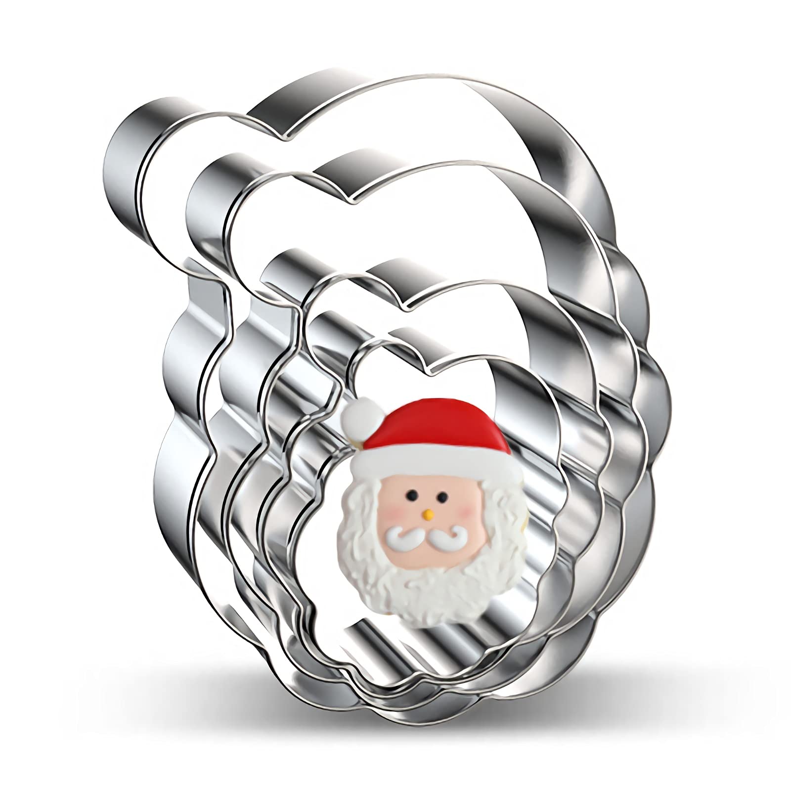 Christmas Santa Face Cookie Cutter Set - 4 Pieces