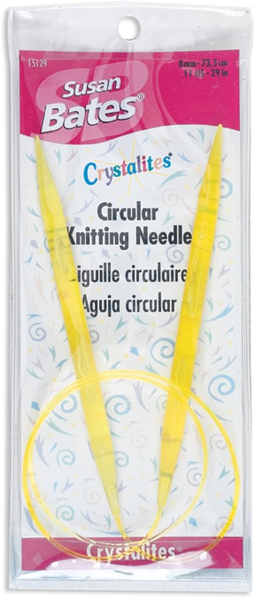 Crystalites Circular Knitting Needle 29"-Size 11/8mm, Yellow