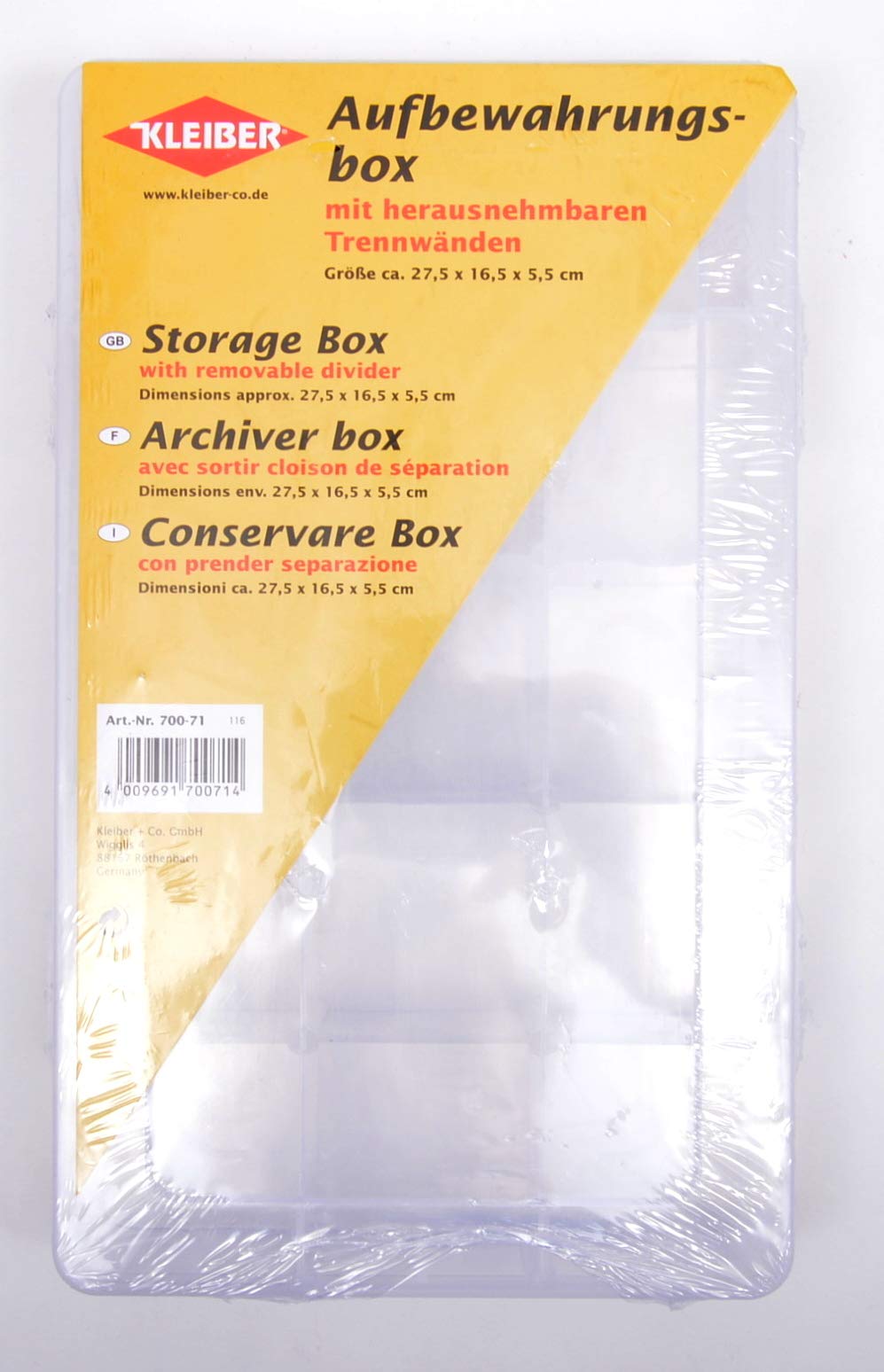 Kleiber Storage Box, 27.5cm x 16.5cm x 5.5cm