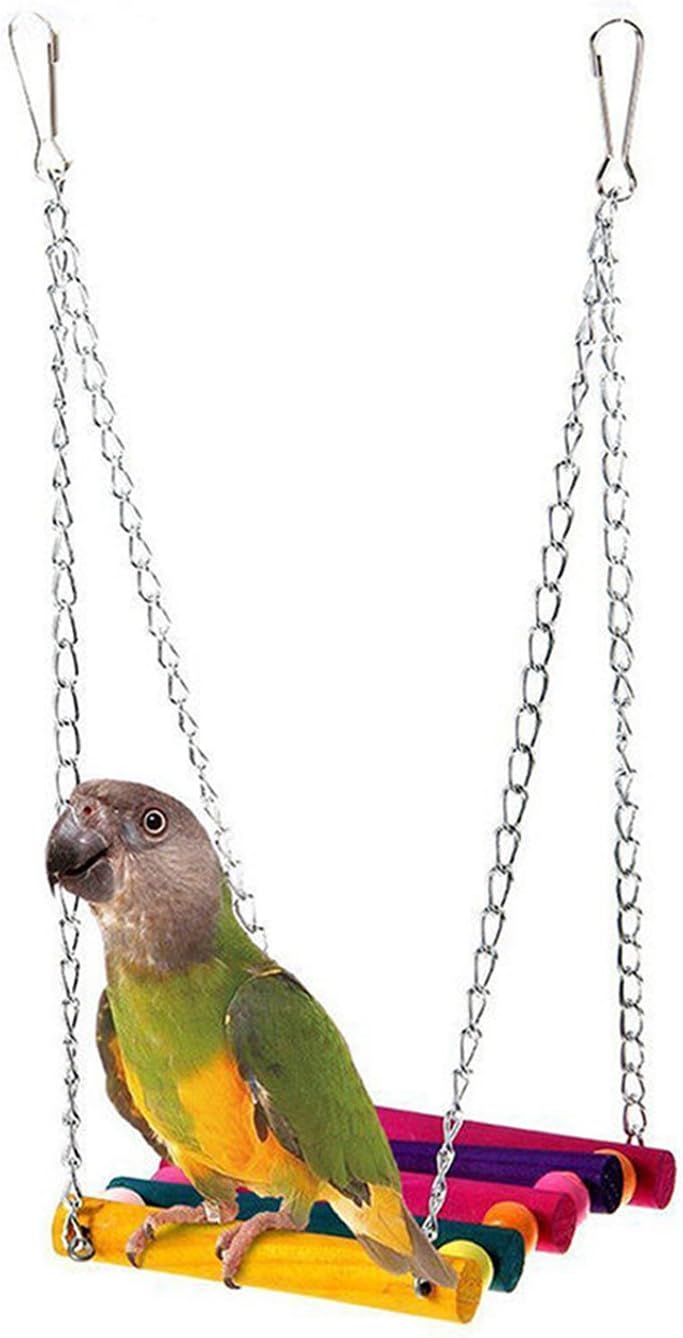 Bird Cage Swing Hammock Hanging Toy Pet Bird Parrot Parakeet Budgie Cockatiel