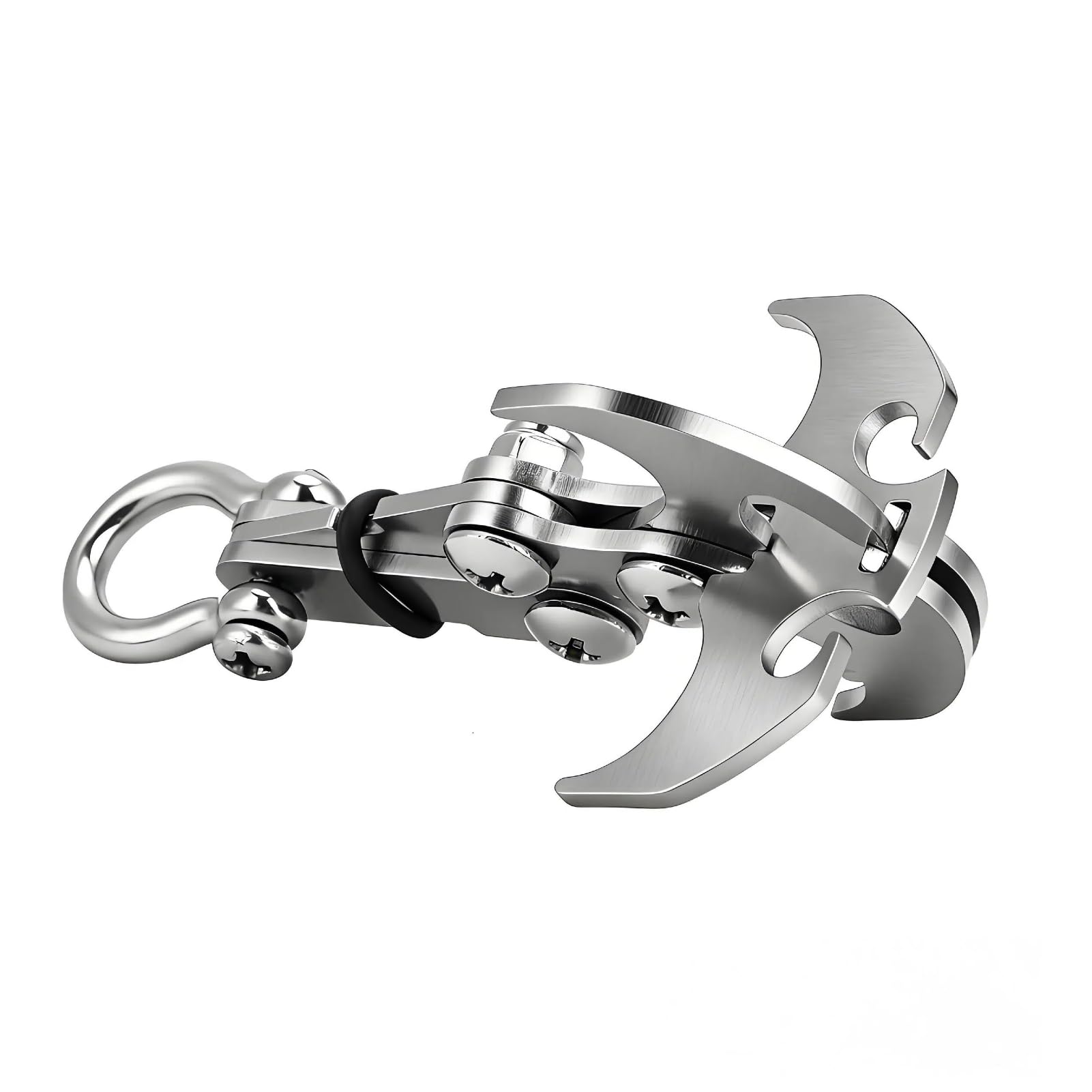 Stainless Steel Foldable Grappling Hook Climbing Claw, 4-Claw Outdoor Survival Carabiner, for Camping & Hiking Adventures