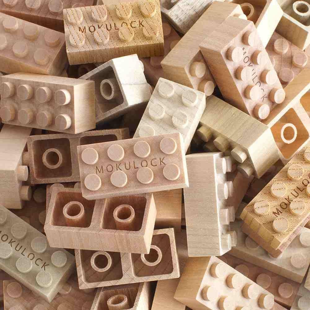 Mokulock Wooden Building Blocks, 48 Pieces