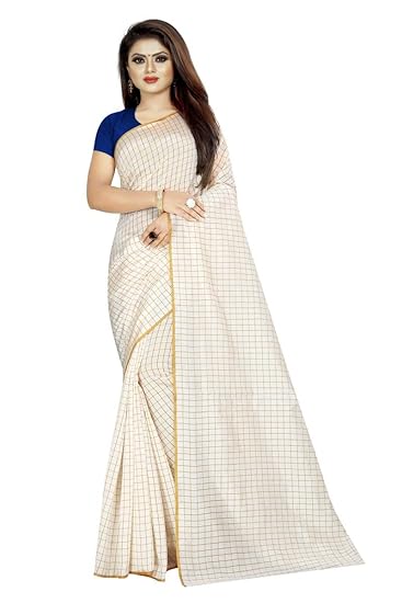 Women's Kerala Cotton Silk Checks Saree