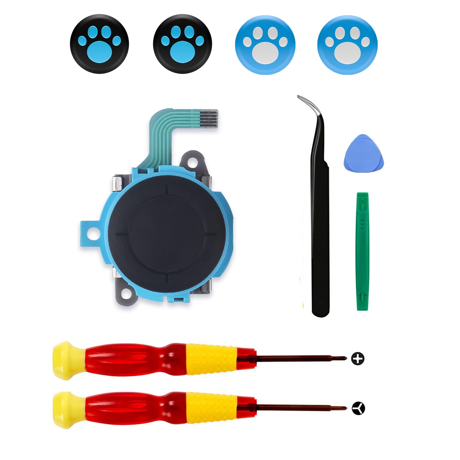 (Left) Replacement Joycon Joystick Compatible with Nintendo Switch 2 (2025) Joycon Magnetic Controller, Analog Thumb Stick Drift Fix Tools Repair Kit Screwdriver Pry Tools