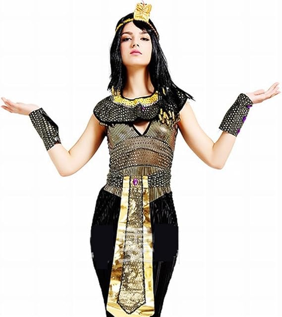 Amazon Co Jp プチプライム Petit Prime コスチューム レディース 古代 エジプト 女王 クレオパトラ コスプレ ハロウィン 衣装 5点セット 王族 大人 皇族 女帝 イベント パーティー クリスマス 仮装 ツタンカーメン フリーサイズ セクシー Free ブラック 服