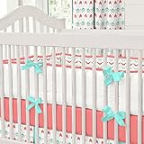 Carousel Designs Coral and Teal Arrow Crib Bumper